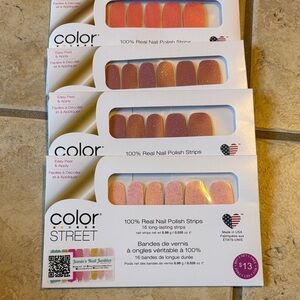Color Street Pink & Coral Glitter Press-On Nail Strips by Color Street